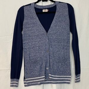 Junior’s Classic Preppy Blue Cardigan Sweater